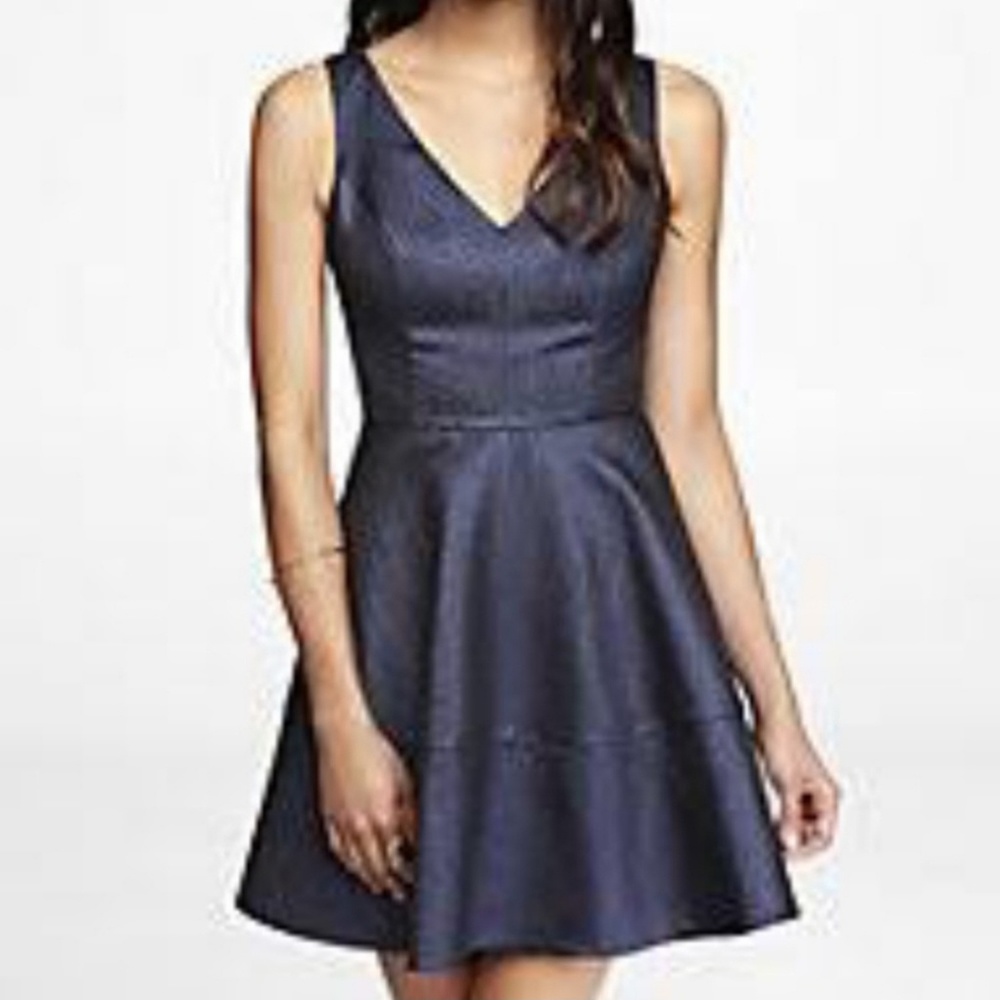 Express sparkling fit and flare dress